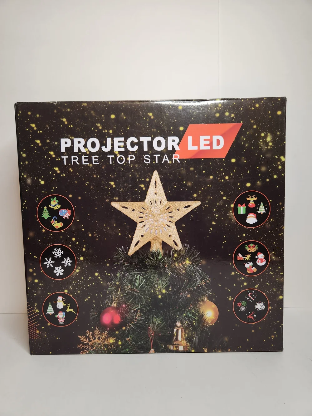 Projector Led Tree Top Star with 6 disk . Open Box